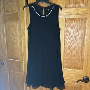 MSK Black sleeveless embellished little black dress, Size 14